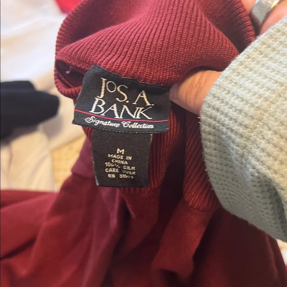 Jos. A. Bank Rich Burgundy Silk Turtleneck Sweater - Picture 2 of 3
